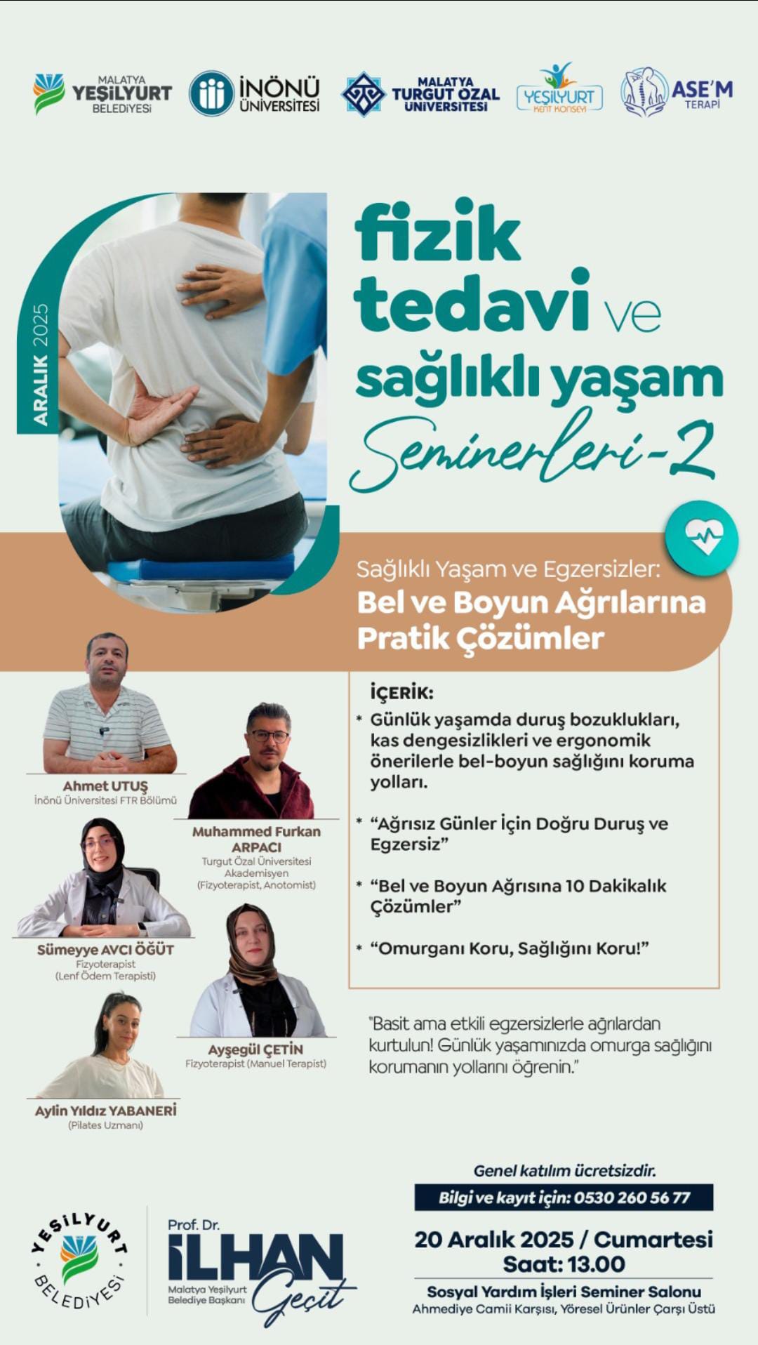 FİZİK TEDAVİ VE SAĞLIKLI YASAM SEMİNERLERİ 2