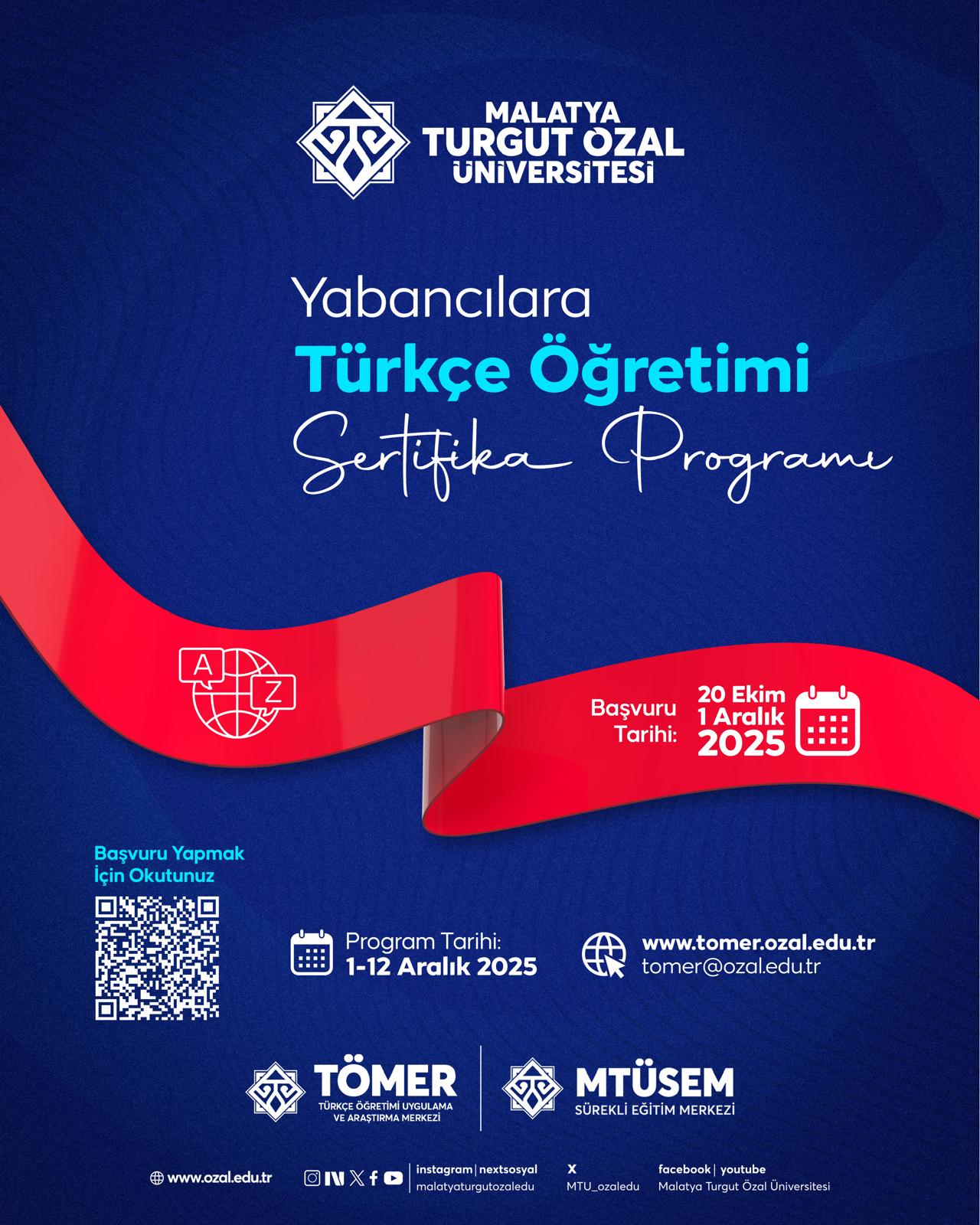 YABANCILARA TÜRKÇE ÖĞRETIMI SERTIFIKA PROGRAMI