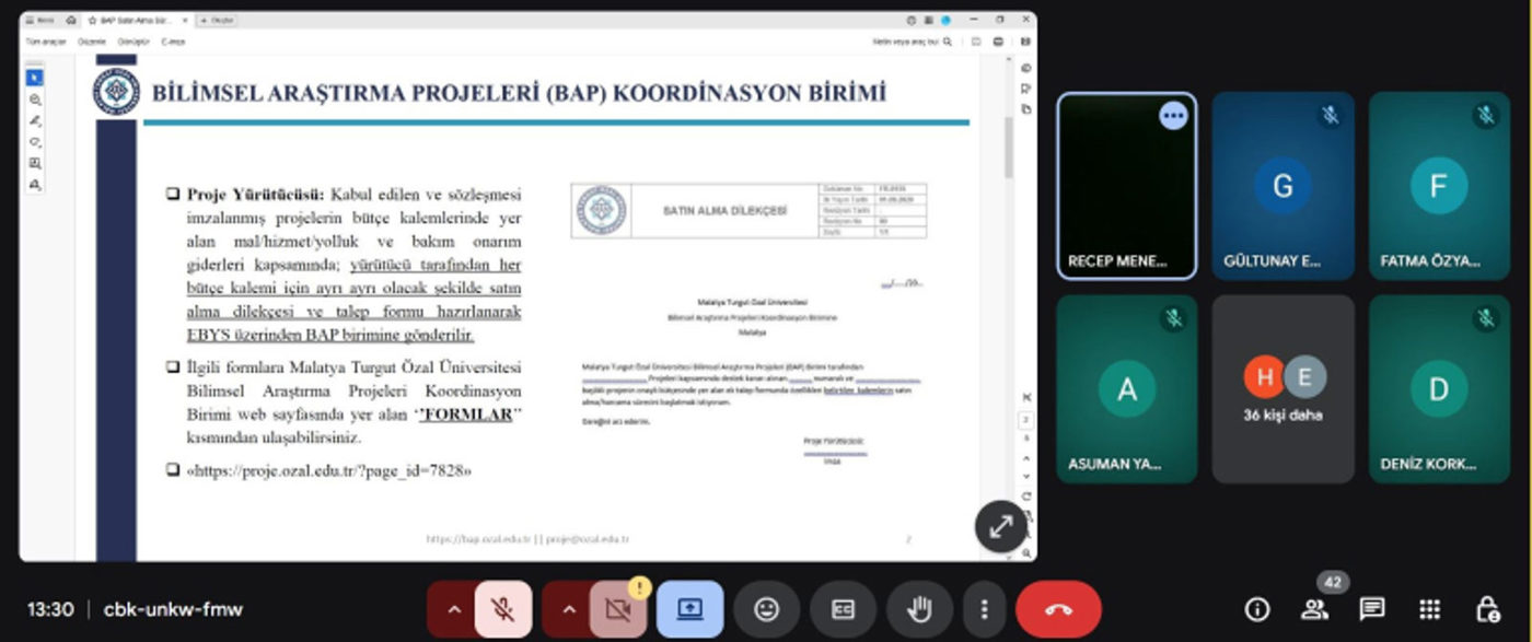 Araştırma Projelerinde Harcama Süreçleri Eğitimi Gerçekleştirildi